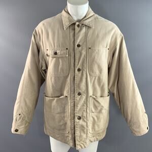 VISVIM Size M Beige Distressed Cotton Military Jacket